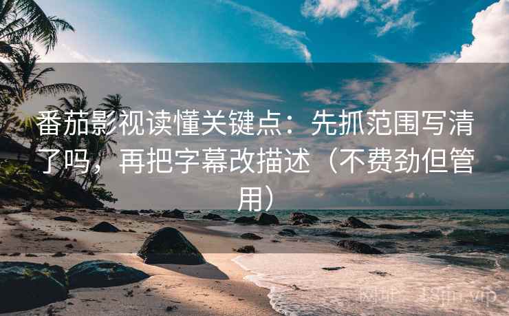 番茄影视读懂关键点：先抓范围写清了吗，再把字幕改描述（不费劲但管用）