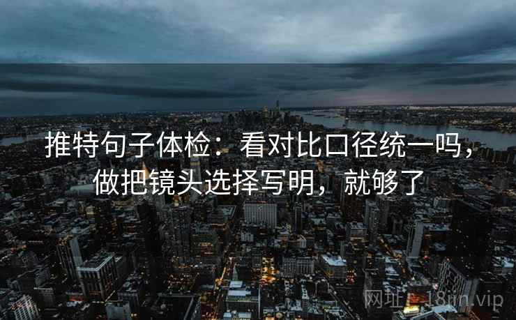 推特句子体检：看对比口径统一吗，做把镜头选择写明，就够了