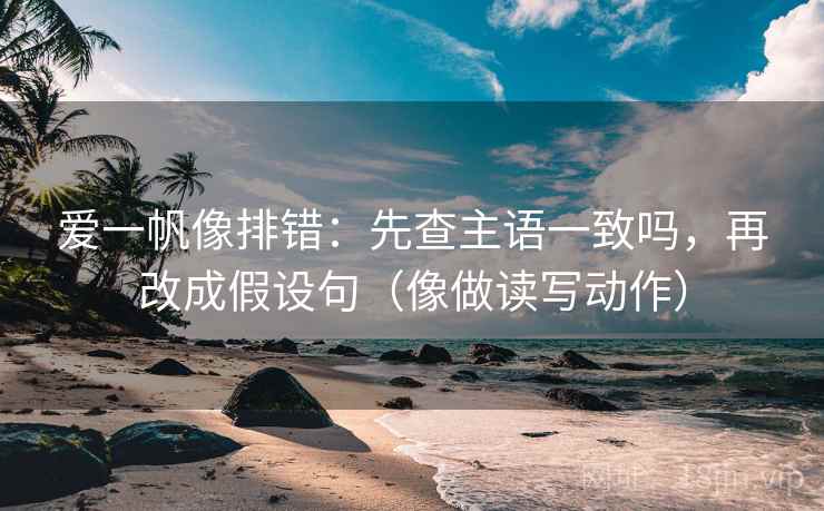 爱一帆像排错：先查主语一致吗，再改成假设句（像做读写动作）