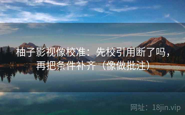 柚子影视像校准：先校引用断了吗，再把条件补齐（像做批注）