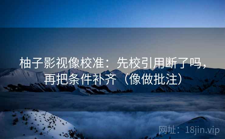 柚子影视像校准：先校引用断了吗，再把条件补齐（像做批注）