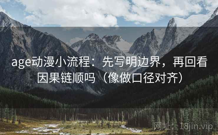 age动漫小流程：先写明边界，再回看因果链顺吗（像做口径对齐）