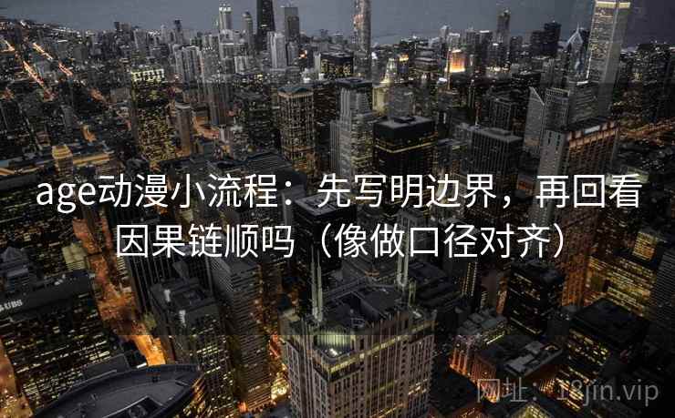 age动漫小流程：先写明边界，再回看因果链顺吗（像做口径对齐）