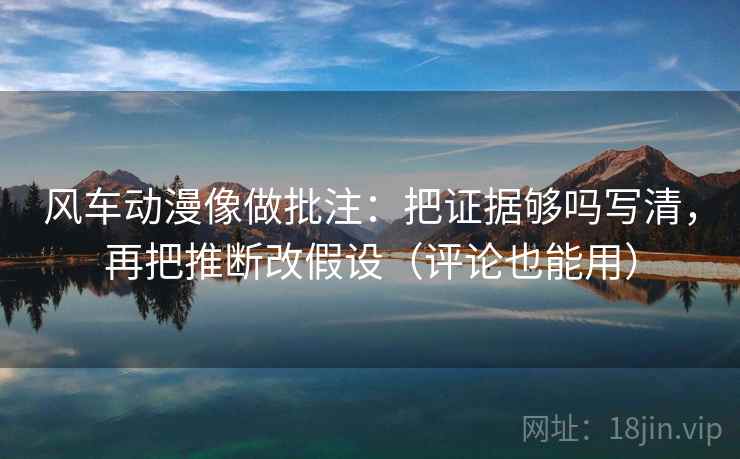 风车动漫像做批注：把证据够吗写清，再把推断改假设（评论也能用）