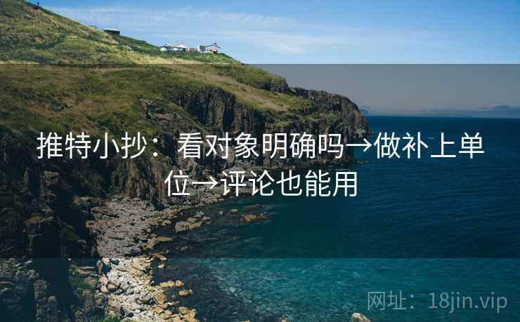 推特小抄：看对象明确吗→做补上单位→评论也能用