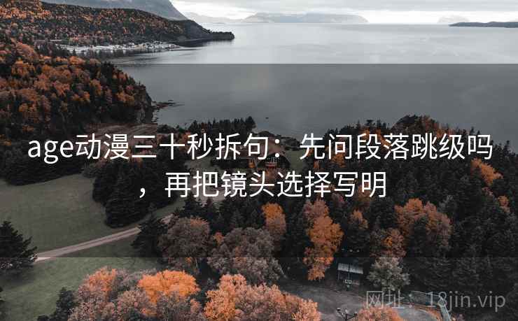 age动漫三十秒拆句：先问段落跳级吗，再把镜头选择写明